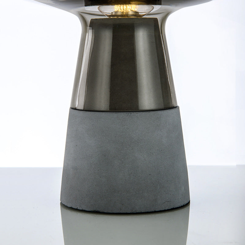 Cement Base Nordic Minimalism Glass Table Lamp Creative Goblet-shaped Single Bulb Nightstand Light