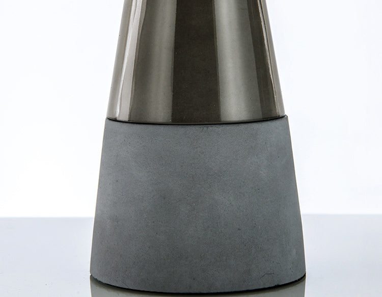 Cement Base Nordic Minimalism Glass Table Lamp Creative Goblet-shaped Single Bulb Nightstand Light