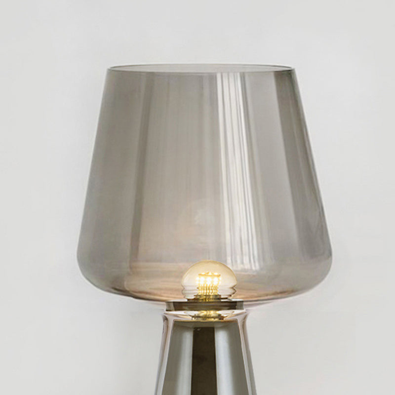 Cement Base Nordic Minimalism Glass Table Lamp Creative Goblet-shaped Single Bulb Nightstand Light
