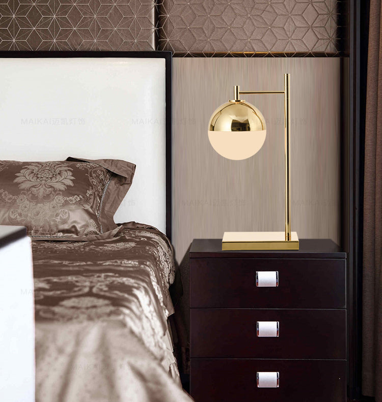 Modern Metal Base Table Lamp Glass 1 Light Table Light