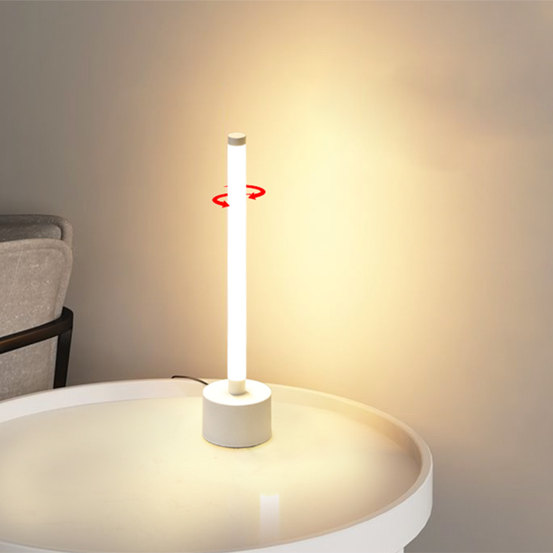 Semplice lampada da comodino a LED tubolare a LED lampada da comodino acrilico con interruttore on-off