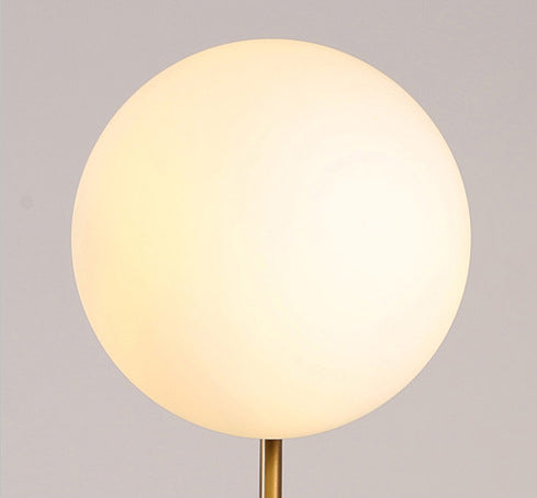 Modern Global Table Light White Glass 1 Light Table Lamp with Metal Backplate
