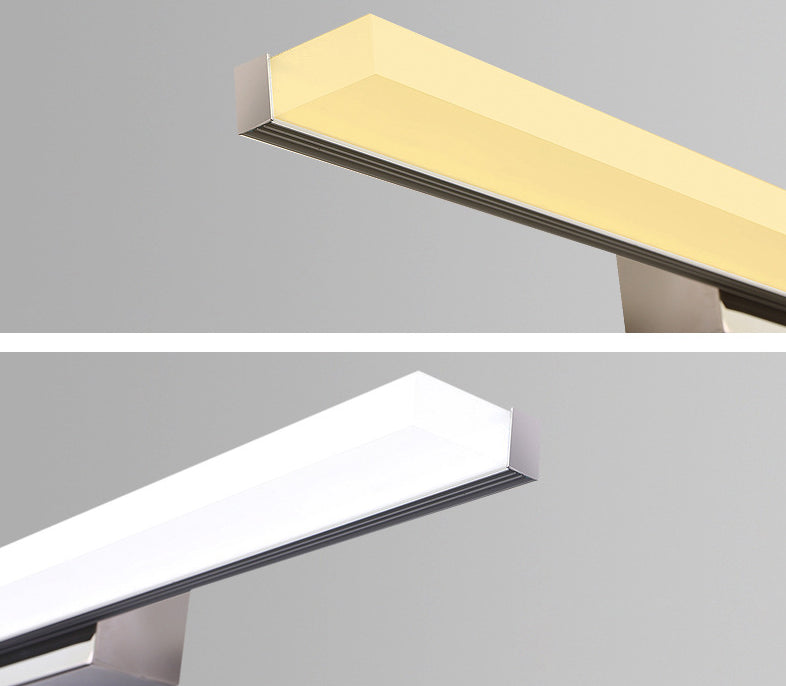 Simplicité Mirror de vanité allongée lumineuses luminaires muraux acryliques pour salle de bain