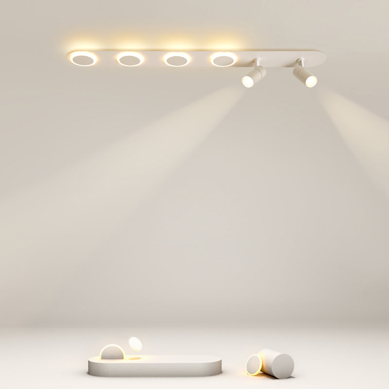 Luz de techo de semi-ras de LED rectangulares en blanco en simplicidad moderna Montaje a ras de hierro forjado con sombra acrílica