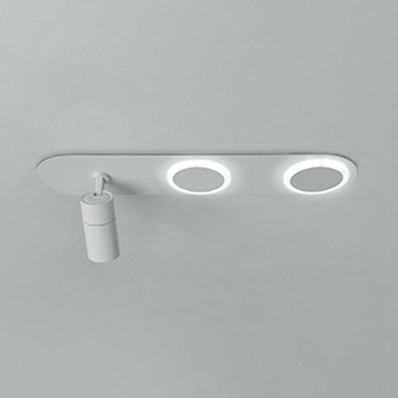 Luz de techo de semi-ras de LED rectangulares en blanco en simplicidad moderna Montaje a ras de hierro forjado con sombra acrílica