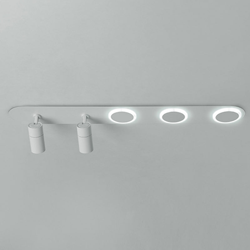 Luz de techo de semi-ras de LED rectangulares en blanco en simplicidad moderna Montaje a ras de hierro forjado con sombra acrílica
