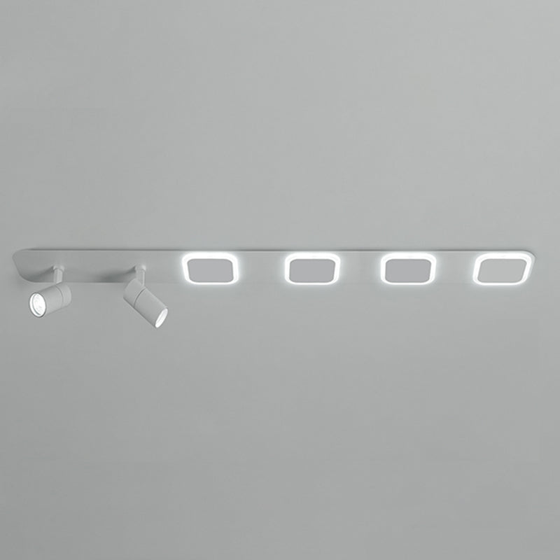 Luz de techo de semi-ras de LED rectangulares en blanco en simplicidad moderna Montaje a ras de hierro forjado con sombra acrílica