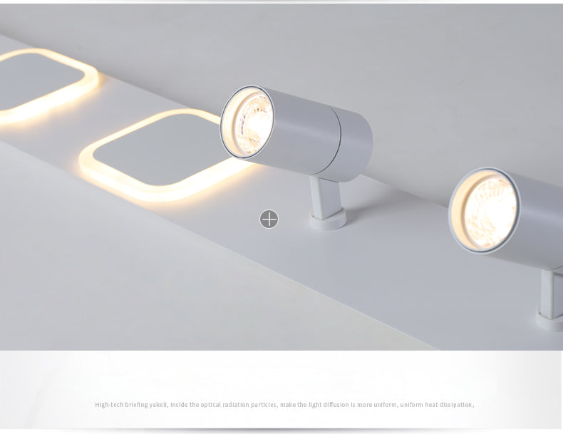 Luz de techo de semi-ras de LED rectangulares en blanco en simplicidad moderna Montaje a ras de hierro forjado con sombra acrílica