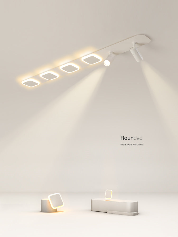 Luz de techo de semi-ras de LED rectangulares en blanco en simplicidad moderna Montaje a ras de hierro forjado con sombra acrílica
