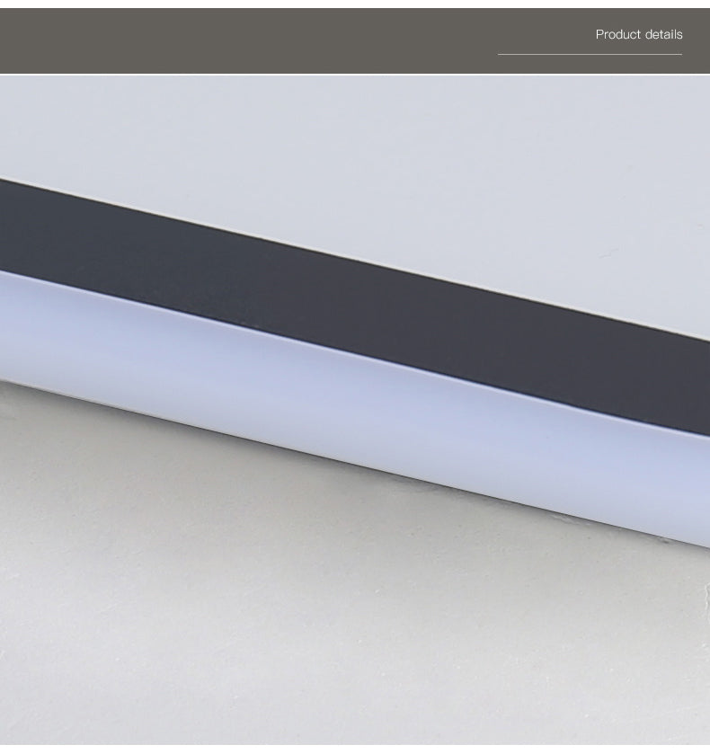 Aluminum Rectangular Flush Mount Modern Black Ceiling Light Fixture with 2 Spotlights