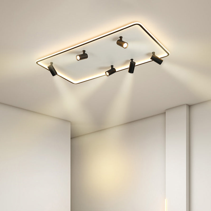 Square Cube Flush Mount Industrial Style Metal LED Flush Light with 6 Spotlights