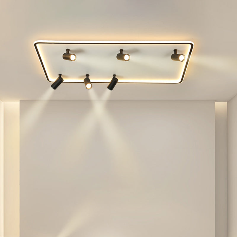 Square Cube Flush Mount Industrial Style Metal LED Flush Light with 6 Spotlights