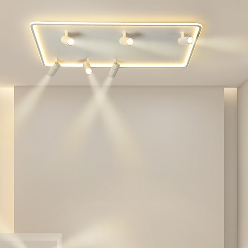 Square Cube Flush Mount Industrial Style Metal LED Flush Light with 6 Spotlights