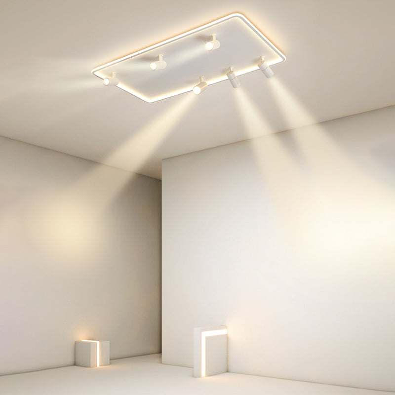 Square Cube Flush Mount Industrial Style Metal LED Flush Light with 6 Spotlights