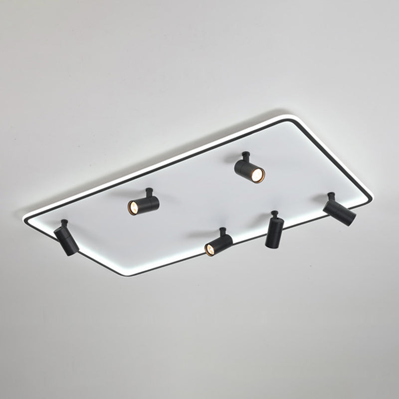 Square Cube Flush Mount Industrial Style Metal LED Flush Light with 6 Spotlights