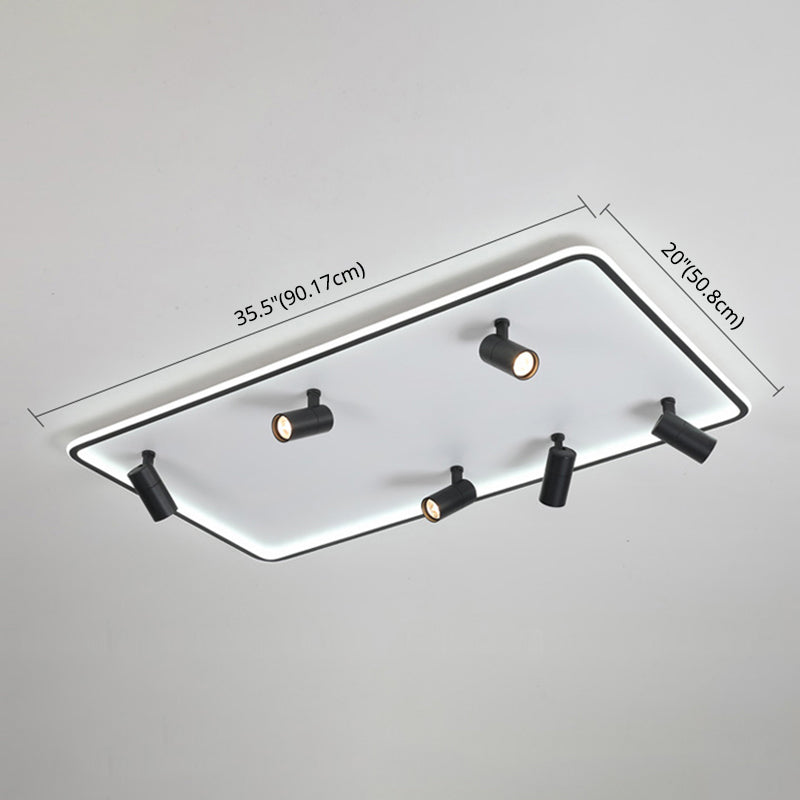 Square Cube Flush Mount Industrial Style Metal LED Flush Light with 6 Spotlights