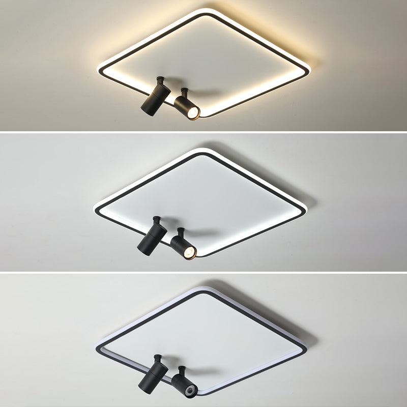 Square Cube Flush Mount Industrial Style Metal LED Flush Light with 6 Spotlights