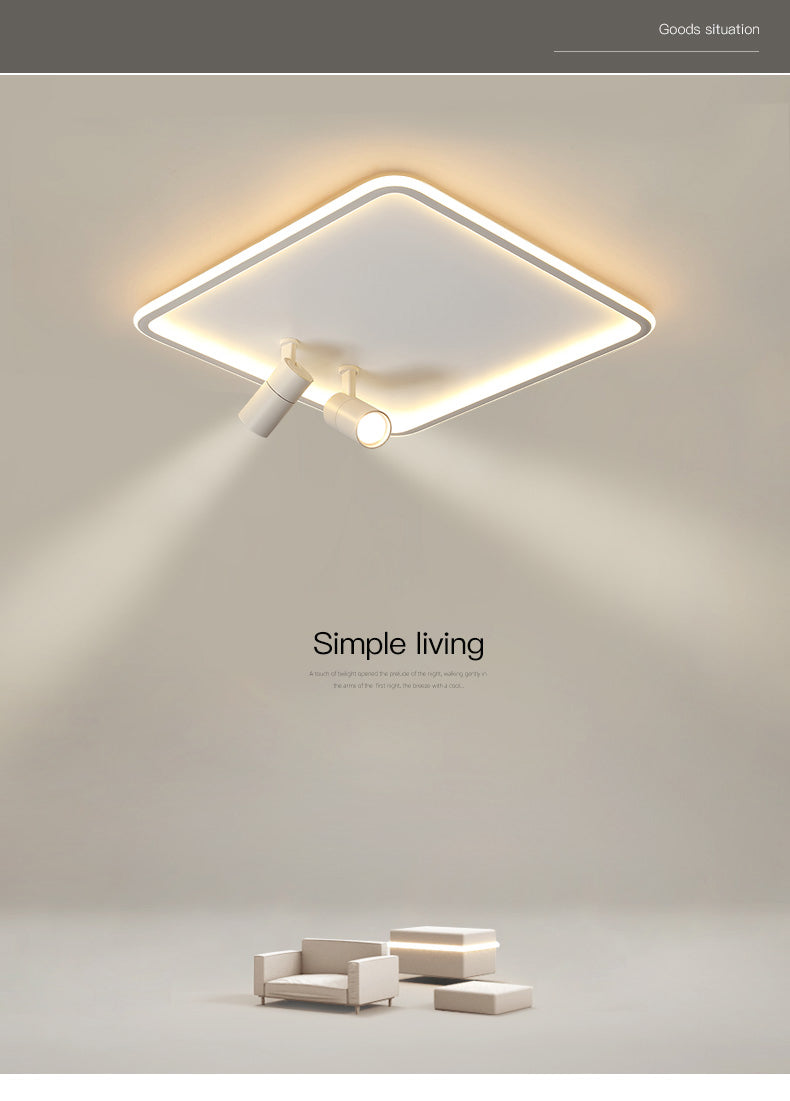 Square Cube Flush Mount Industrial Style Metal LED Flush Light with 6 Spotlights