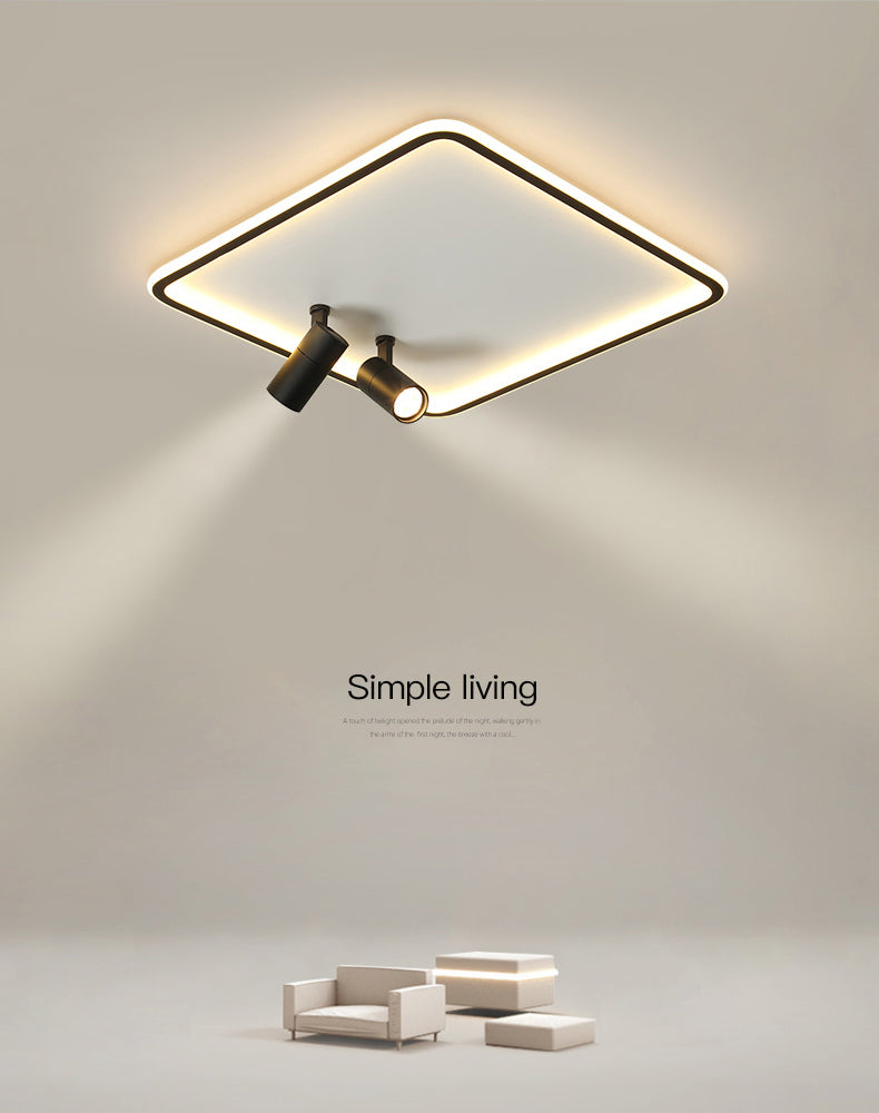 Square Cube Flush Mount Industrial Style Metal LED Flush Light with 6 Spotlights