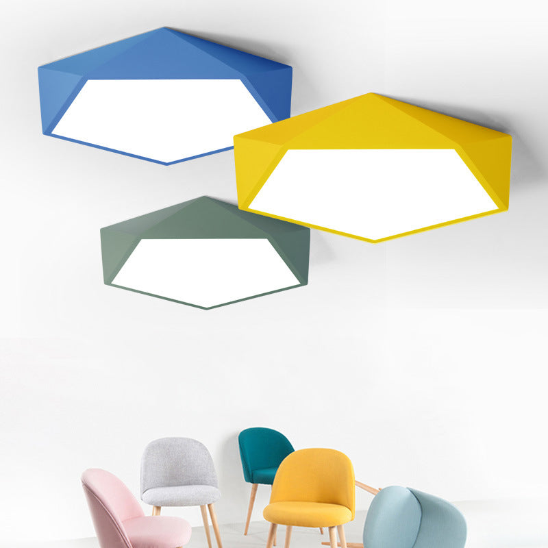 Geometrische Flush Mount Armatuur Minimalistische Stijl Metaal LED Slaapkamer Flush Mount Verlichting