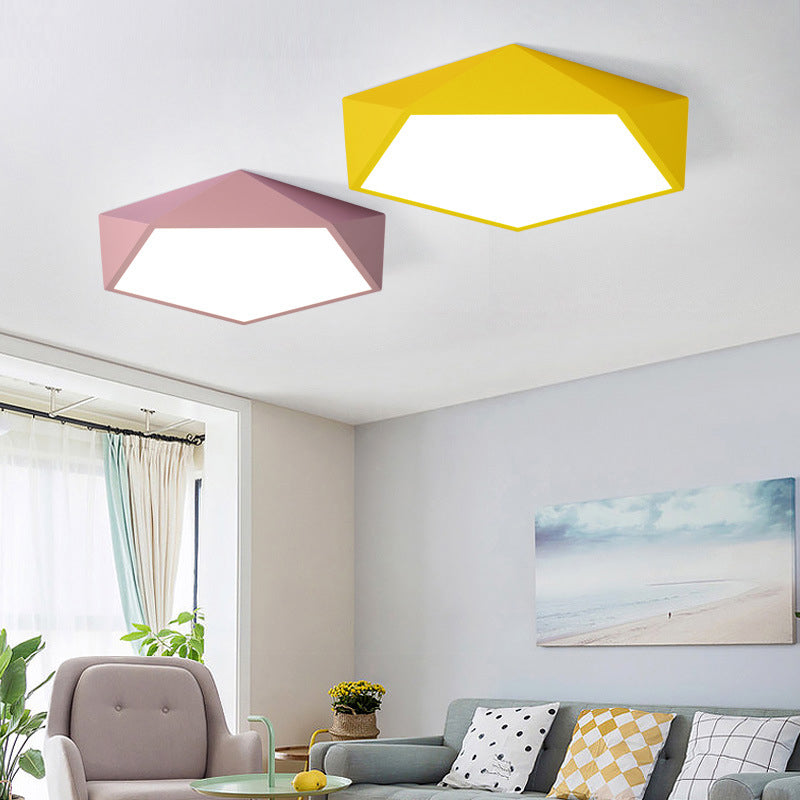 Geometrical Flush Mount Fixture Minimalist Style Metal LED Bedroom Flush Mount Lighting