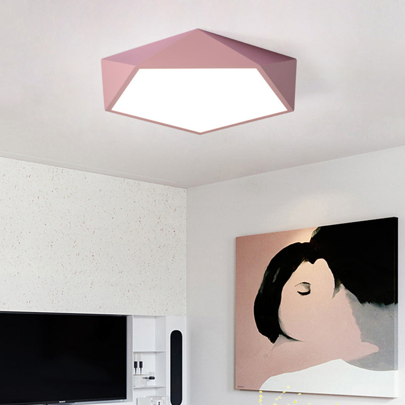 Geometrical Flush Mount Fixture Minimalist Style Metal LED Bedroom Flush Mount Lighting