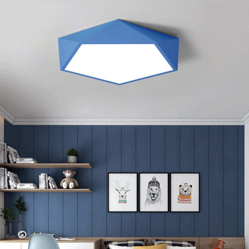 Geometrical Flush Mount Fixture Minimalist Style Metal LED Bedroom Flush Mount Lighting