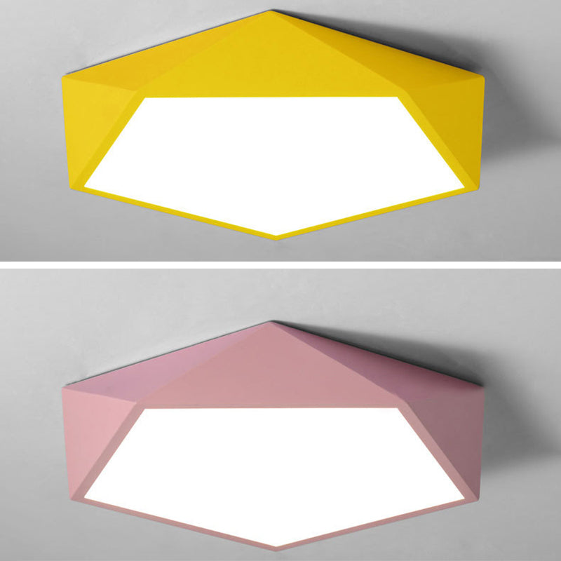 Geometrical Flush Mount Fixture Minimalist Style Metal LED Bedroom Flush Mount Lighting