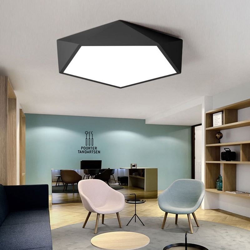 Geometrical Flush Mount Fixture Minimalist Style Metal LED Bedroom Flush Mount Lighting