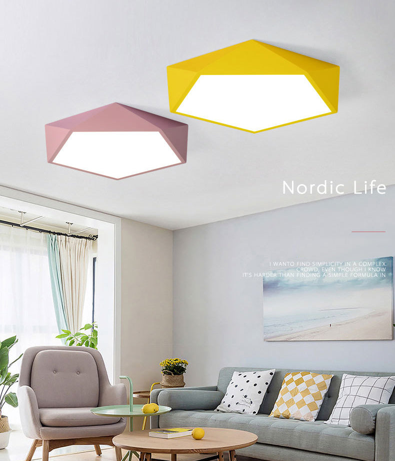 Geometrische Flush Mount Armatuur Minimalistische Stijl Metaal LED Slaapkamer Flush Mount Verlichting