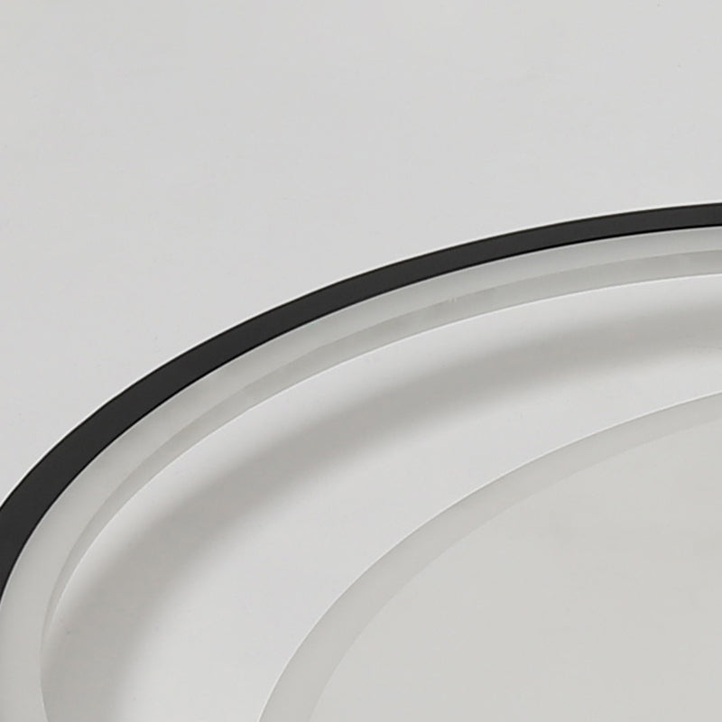 Plafonniers encastrés à LED noirs à 2 lumières, plafonnier ovale en aluminium pour chambre à coucher