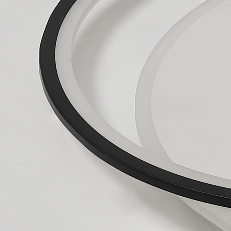 Plafonniers encastrés à LED noirs à 2 lumières, plafonnier ovale en aluminium pour chambre à coucher