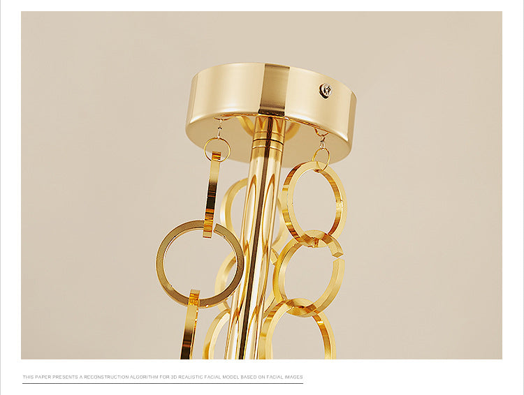 Simplicity Circular Chandelier Light Fixture Metal Living Room Ceiling Pendant Light in Black