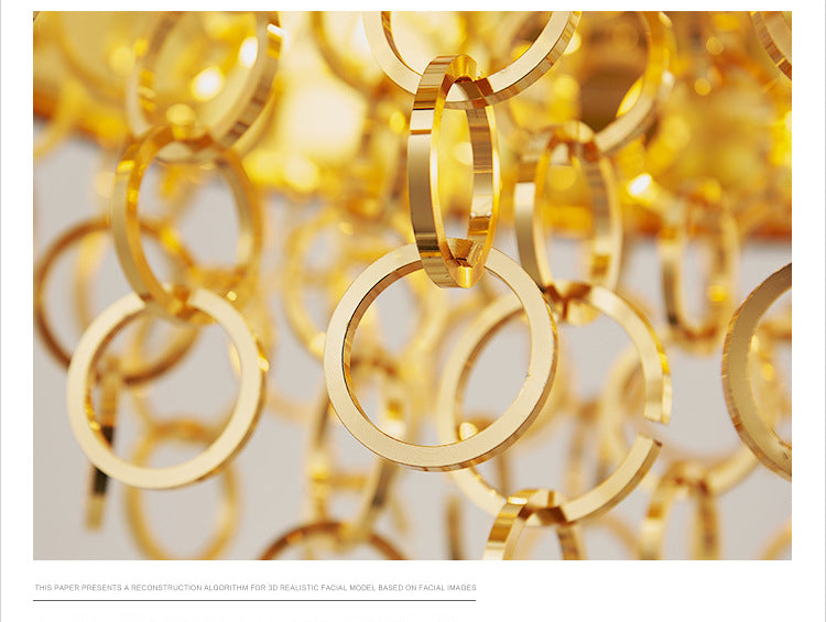 Simplicity Circular Chandelier Light Fixture Metal Living Room Ceiling Pendant Light in Black