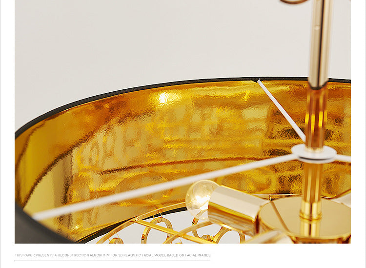 Simplicity Circular Chandelier Light Fixture Metal Living Room Ceiling Pendant Light in Black