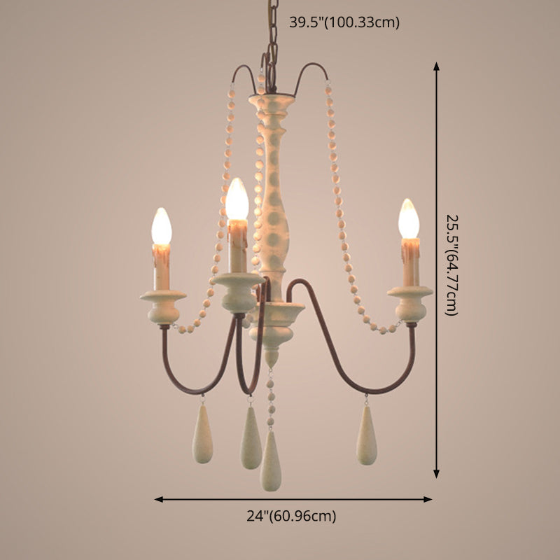 Traditioneller rustikaler Stil aus Holzleuchten mit Multi-Lights Candlestick Design Lighting Fixture mit Schwanenhalsrostarm