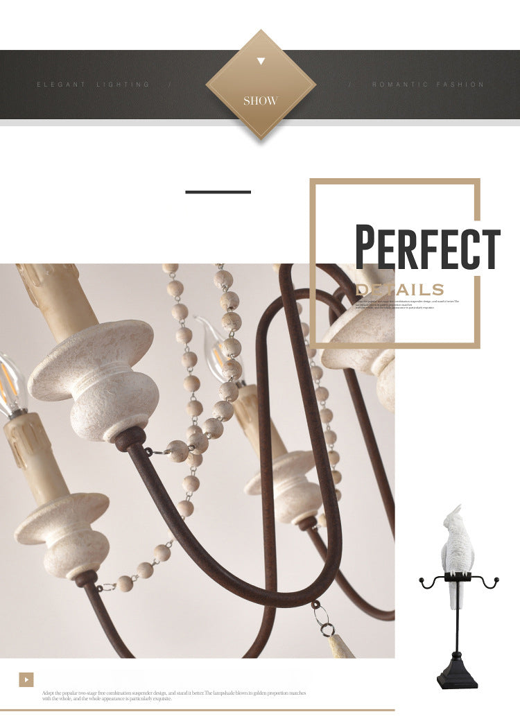 Traditioneller rustikaler Stil aus Holzleuchten mit Multi-Lights Candlestick Design Lighting Fixture mit Schwanenhalsrostarm