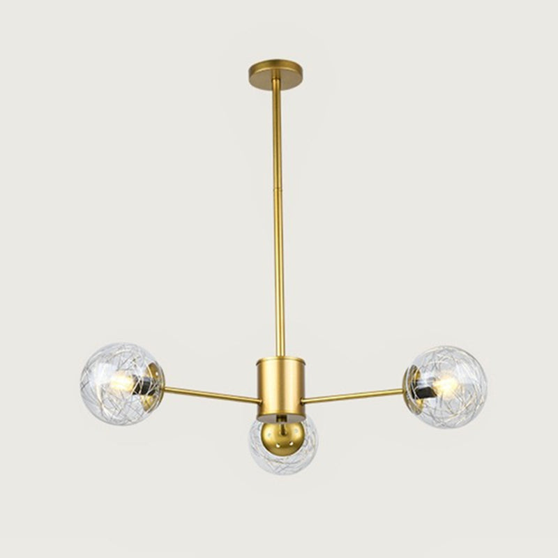 Aluminio Bola de vidrio de vidrio Molecular Estilo nórdico Minimalismo Luz colgante para comedor