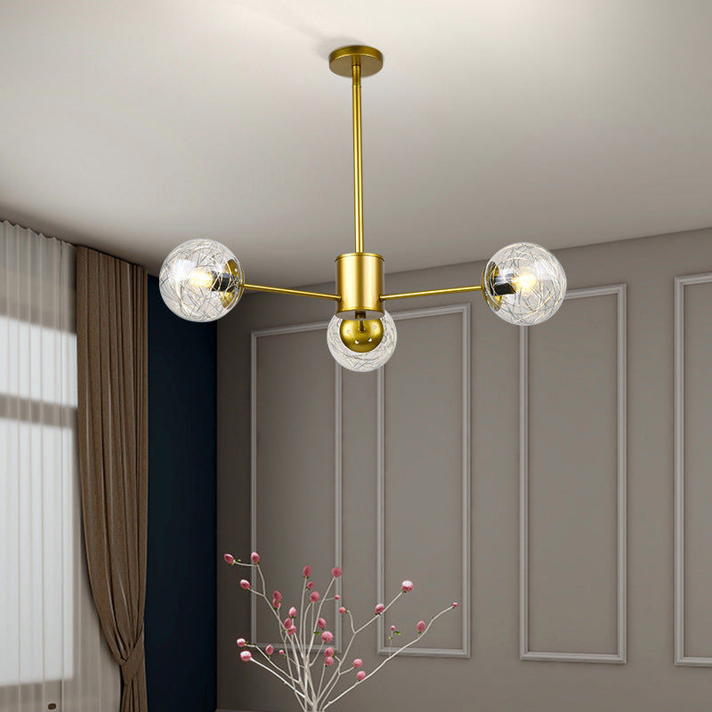 Aluminio Bola de vidrio de vidrio Molecular Estilo nórdico Minimalismo Luz colgante para comedor