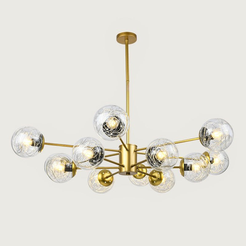 Aluminio Bola de vidrio de vidrio Molecular Estilo nórdico Minimalismo Luz colgante para comedor