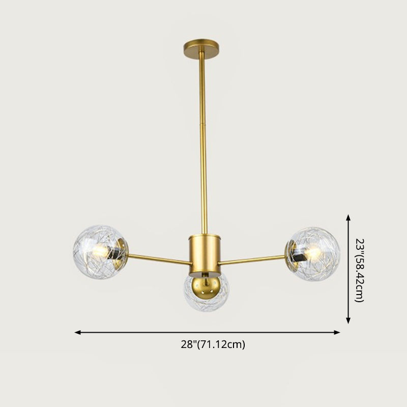 Aluminio Bola de vidrio de vidrio Molecular Estilo nórdico Minimalismo Luz colgante para comedor