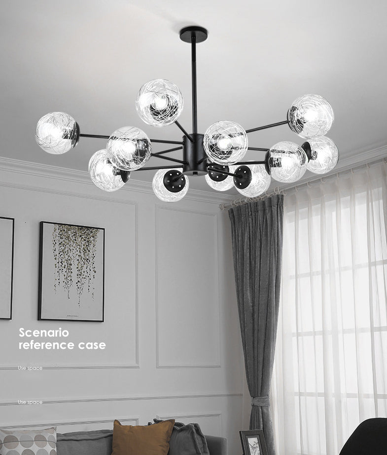 Aluminio Bola de vidrio de vidrio Molecular Estilo nórdico Minimalismo Luz colgante para comedor