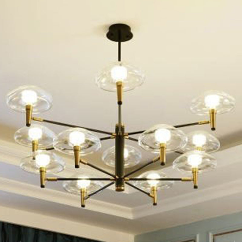 Lámpara de lámpara sombreada de negro simplicidad estilo techo de metal luz colgante de techo