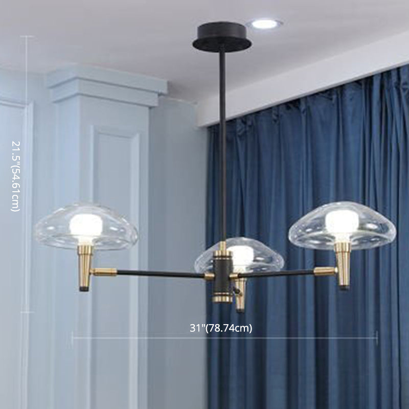 Lámpara de lámpara sombreada de negro simplicidad estilo techo de metal luz colgante de techo