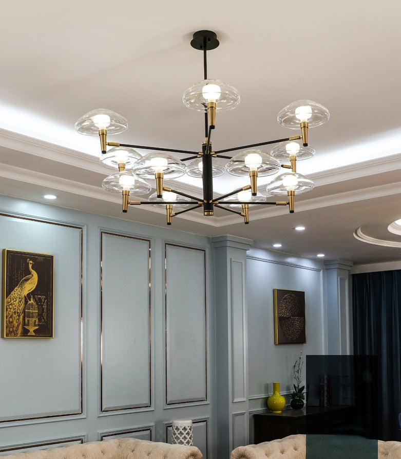 Lámpara de lámpara sombreada de negro simplicidad estilo techo de metal luz colgante de techo