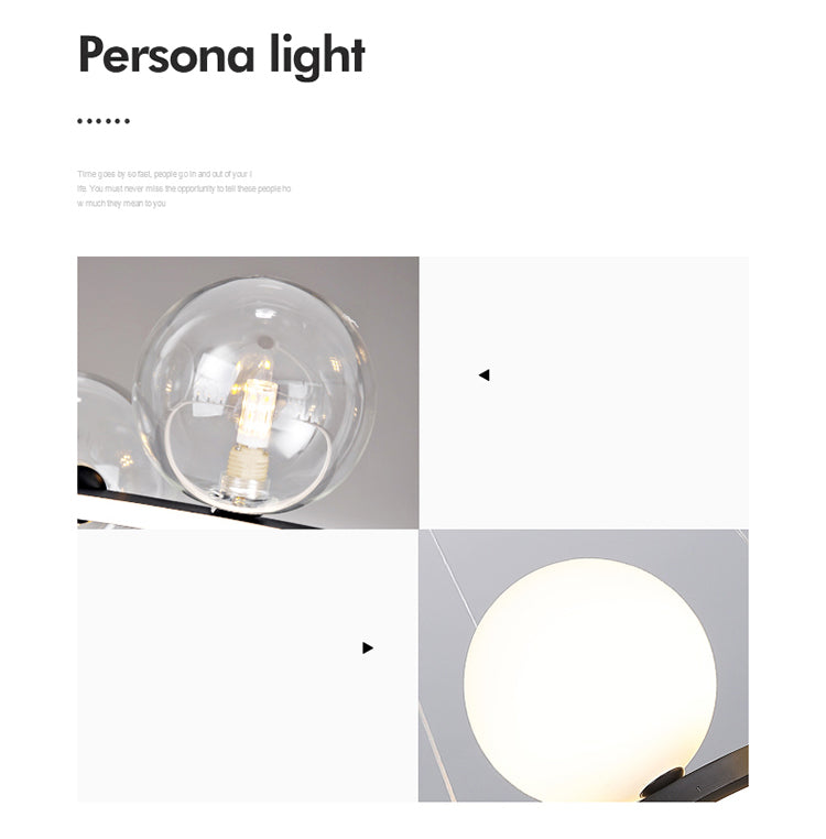 Almacina de vaso de vidrio creativo redondo LED LED Minimalismo Contemporáneo accesorio de iluminación con alambre de suspensión ajustable de 47 "