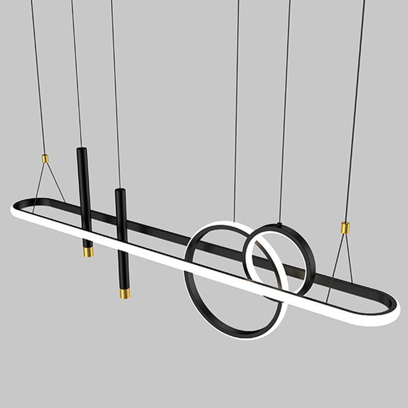 Modern Straight Bars Chandelier Lighting Fixtures Metal Chandelier Lamp