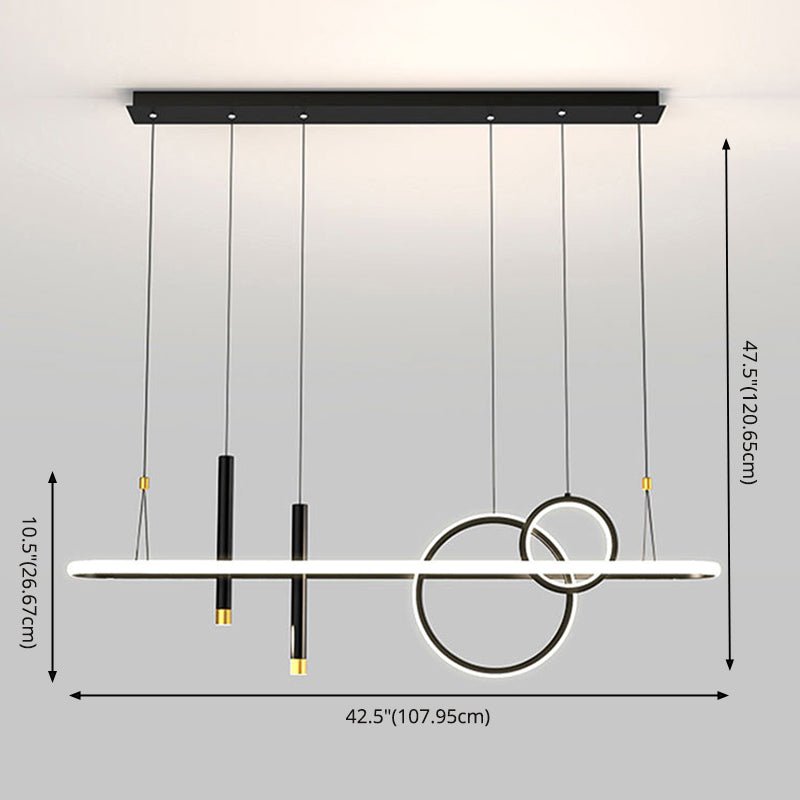 Modern Straight Bars Chandelier Lighting Fixtures Metal Chandelier Lamp