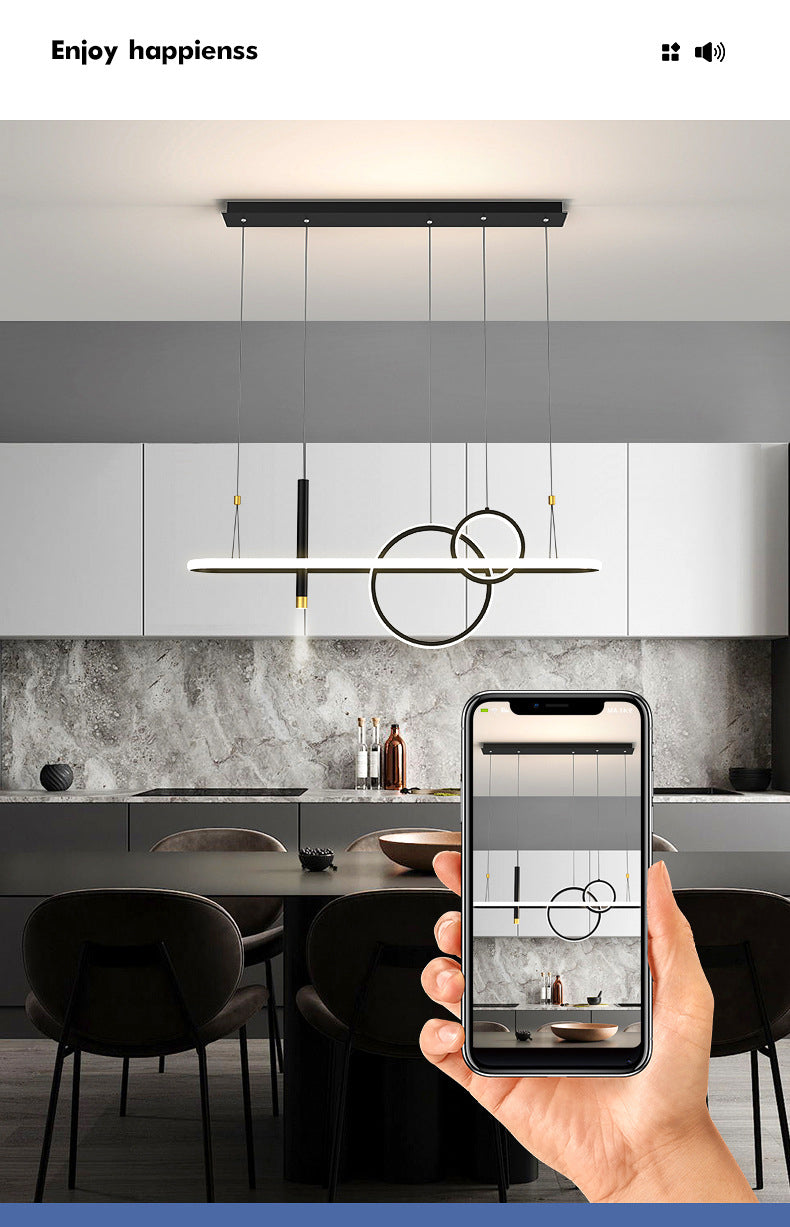 Modern Straight Bars Chandelier Lighting Fixtures Metal Chandelier Lamp