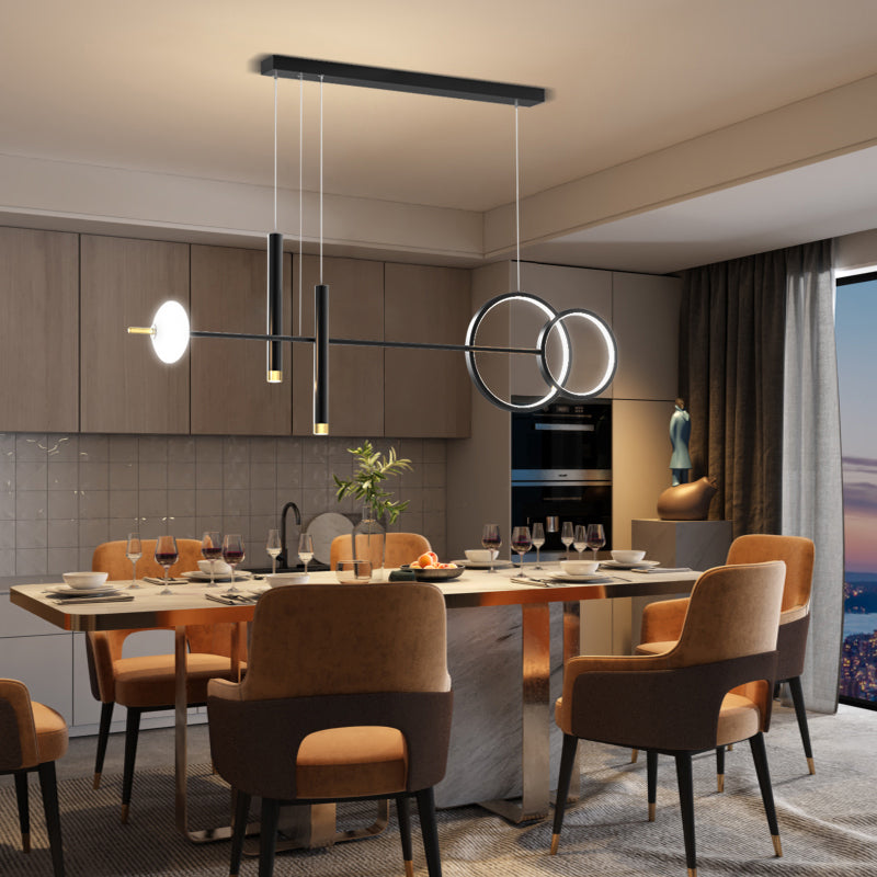 Modern Cylinders Island Chandelier Lights Metal Island Pendant